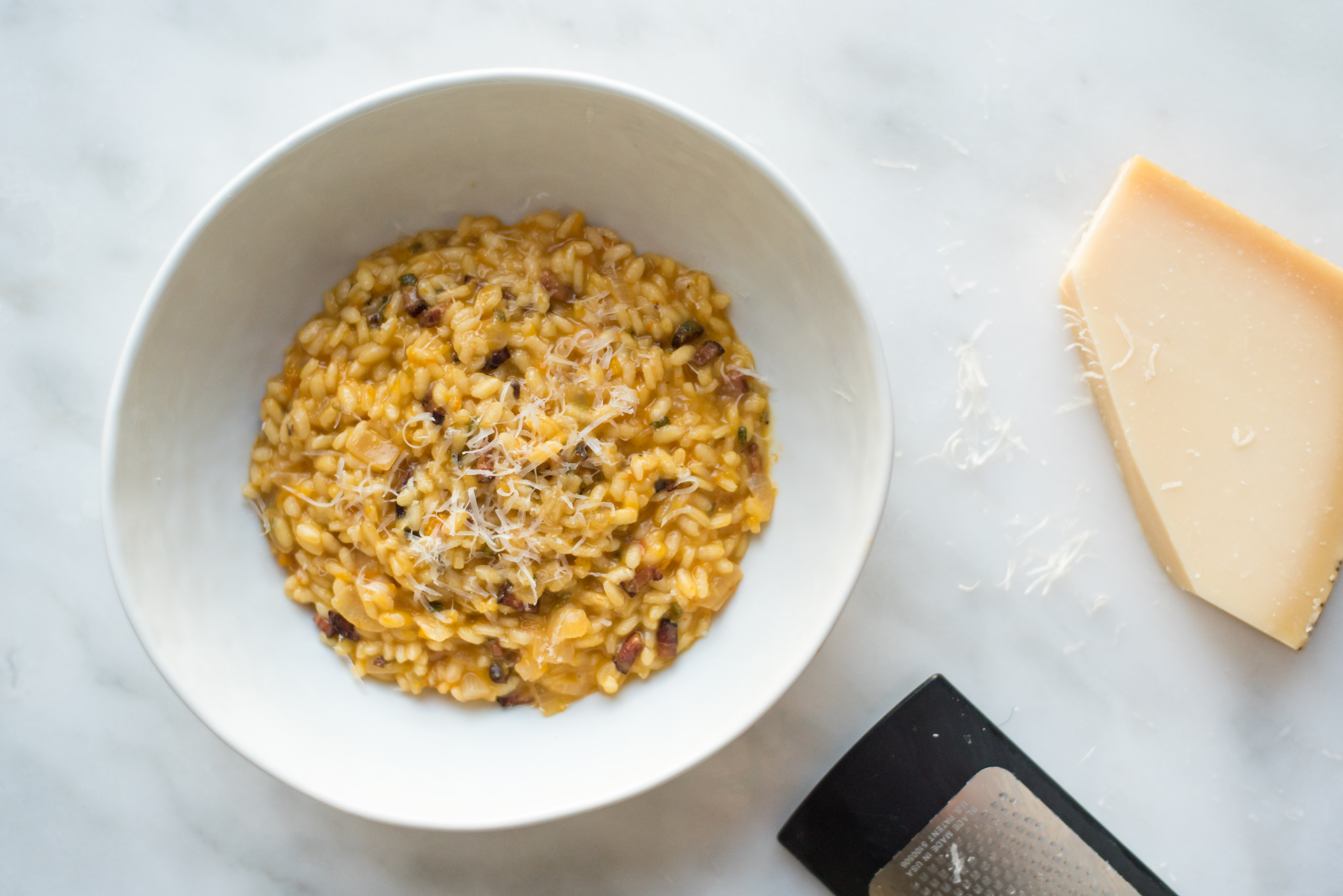 Pumpkin Risotto with Bacon + Sage