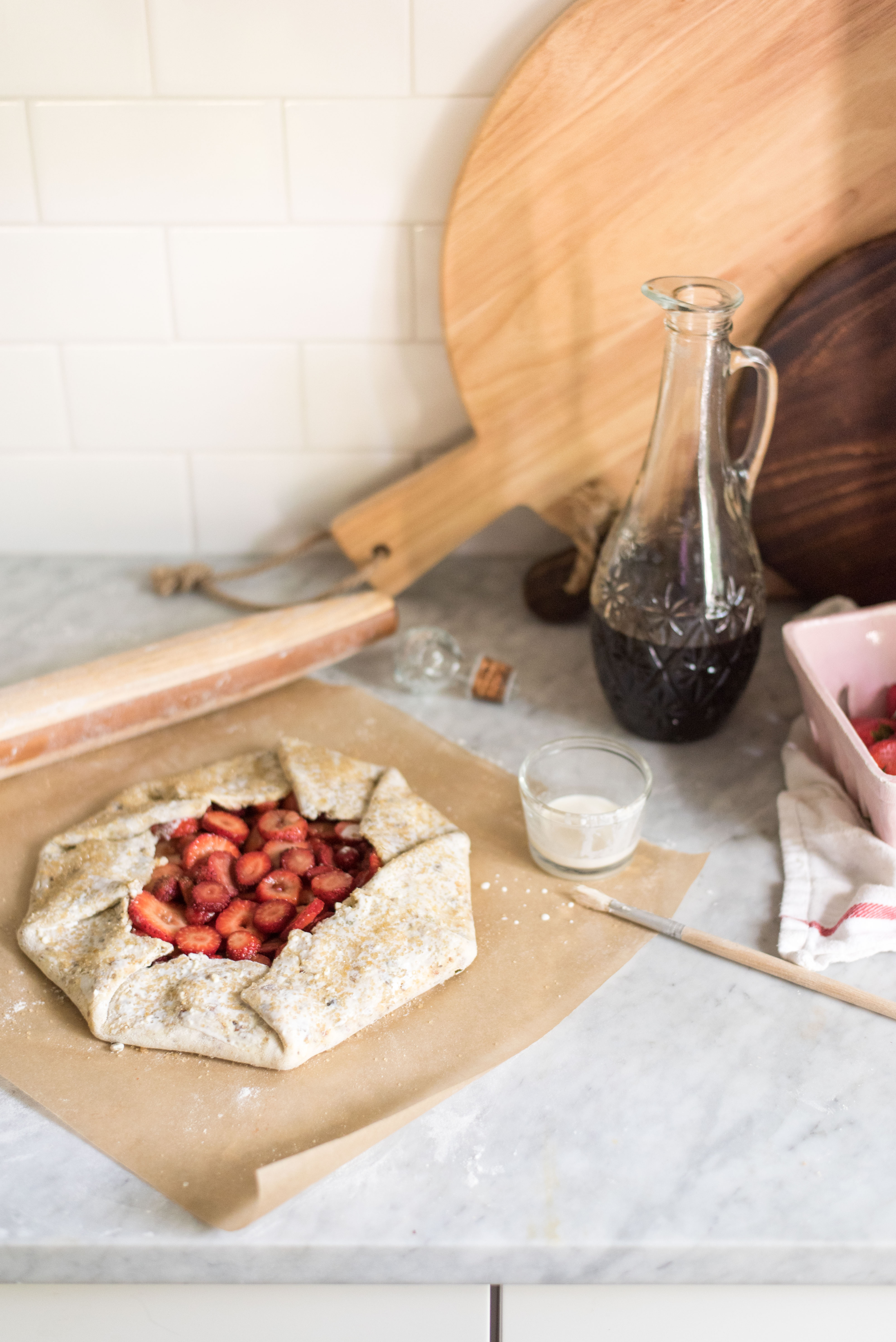Strawberry Balsamic Galette with Pistachio Crust