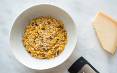 Pumpkin Risotto with Bacon + Sage