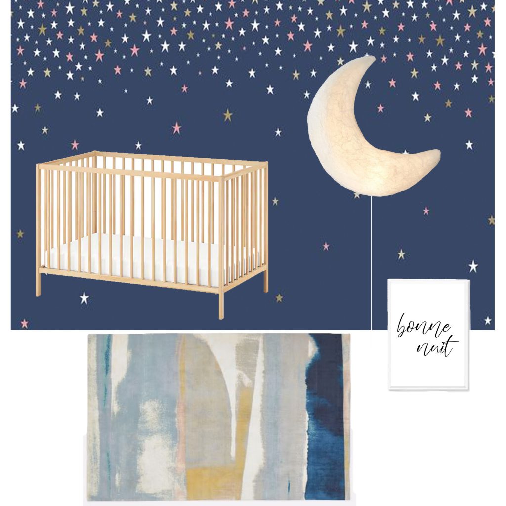 Boy's blue stars nursery design